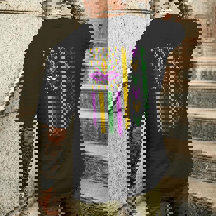 Us Flag Mardi Gras メンズTシャツ バックプリント 彼への贈り物