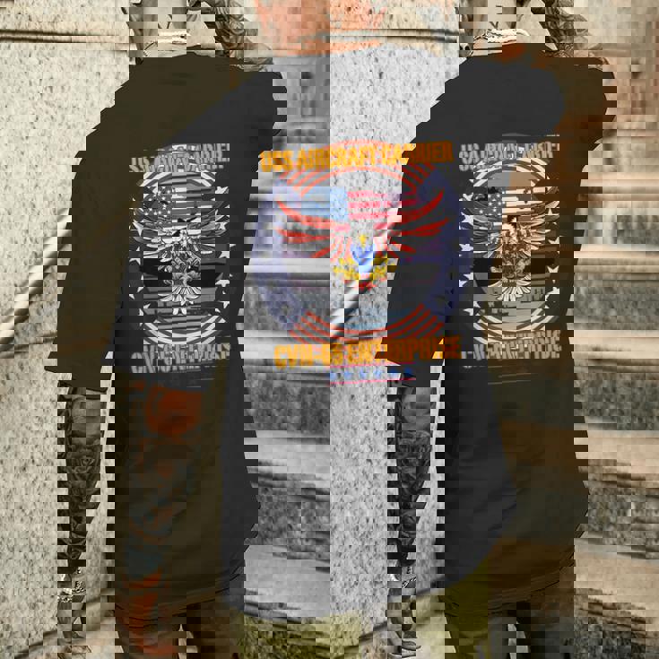 Uss Cvn-65 エンタープライズ、飛行機、航空 メンズTシャツ バックプリント 彼への贈り物