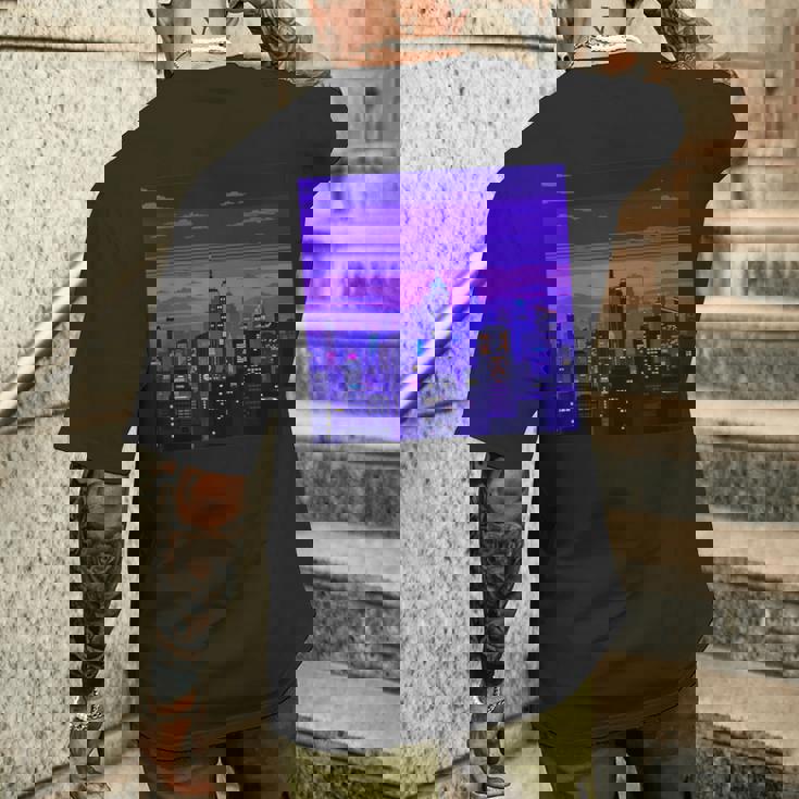 Vaporwave レトロゲーミングピクセルアート メンズTシャツ バックプリント 彼への贈り物