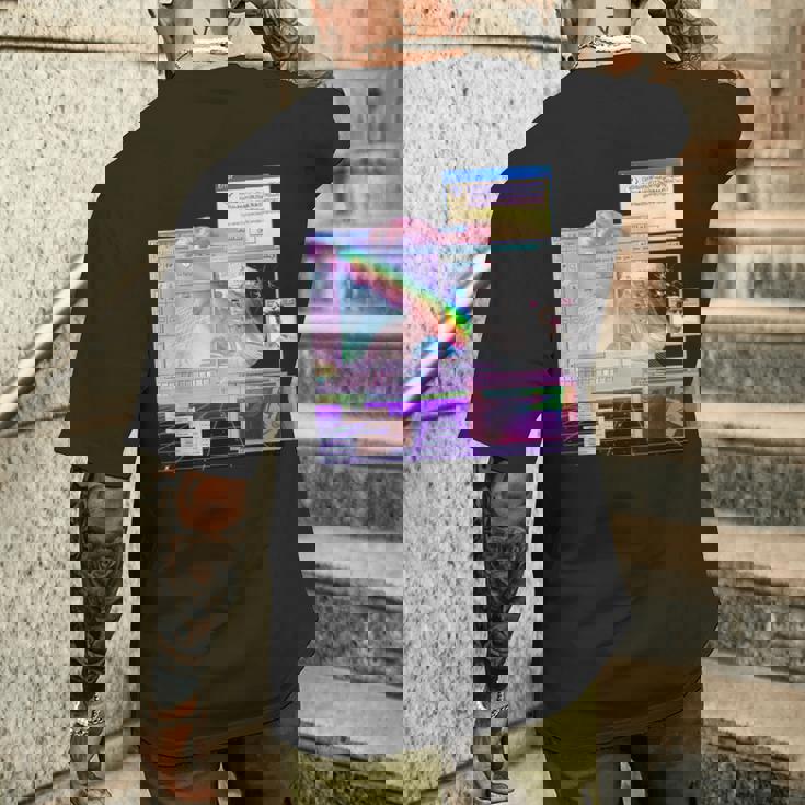 Vaporwave 美的pc トリッピーアート 90年代コンピューター メンズTシャツ バックプリント 彼への贈り物