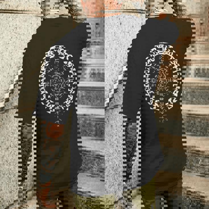 Vegvisir バイキング ルーン文字サークルバイキング メンズTシャツ バックプリント 彼への贈り物