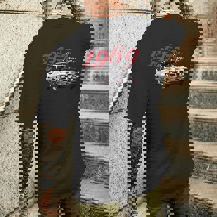 Vintage 1969 Gto、アメリカのマッスルカー、クラシックホットロッド メンズTシャツ バックプリント 彼への贈り物