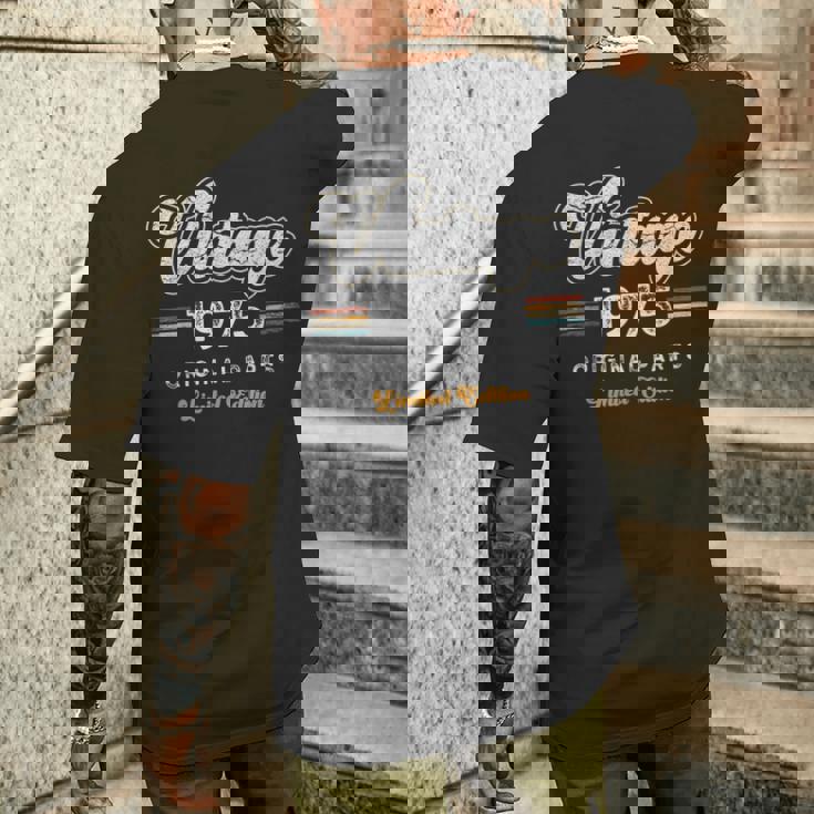 Vintage 1975 Piezas Originales 50 Cumpleaños Camiseta Hombre Estampado Espalda Regalos para él
