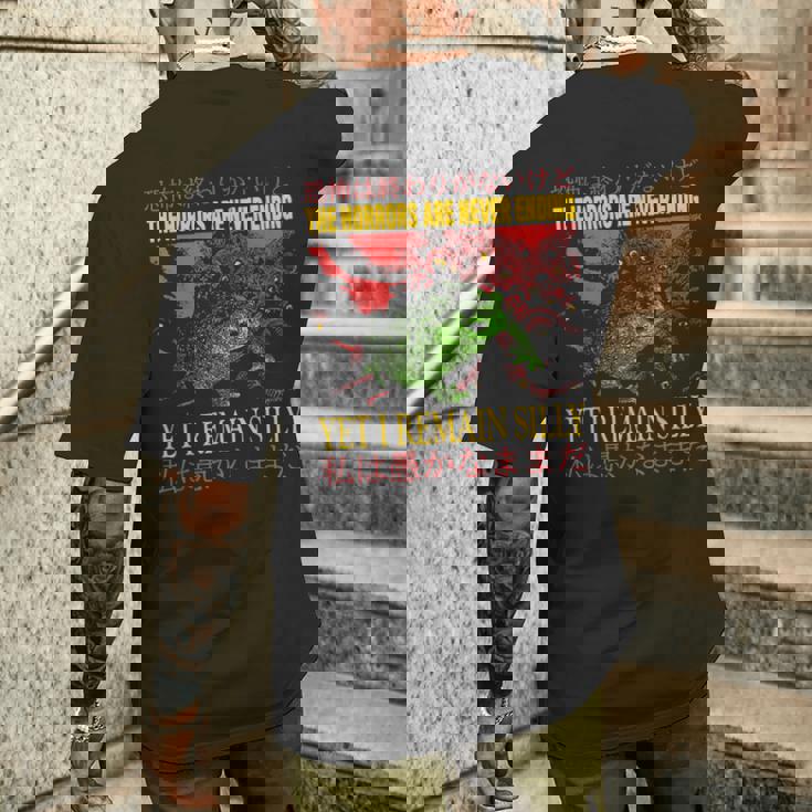 Vintage Los Horrores Nunca Terminan Rana Rana Horror Camiseta Hombre Estampado Espalda Regalos para él