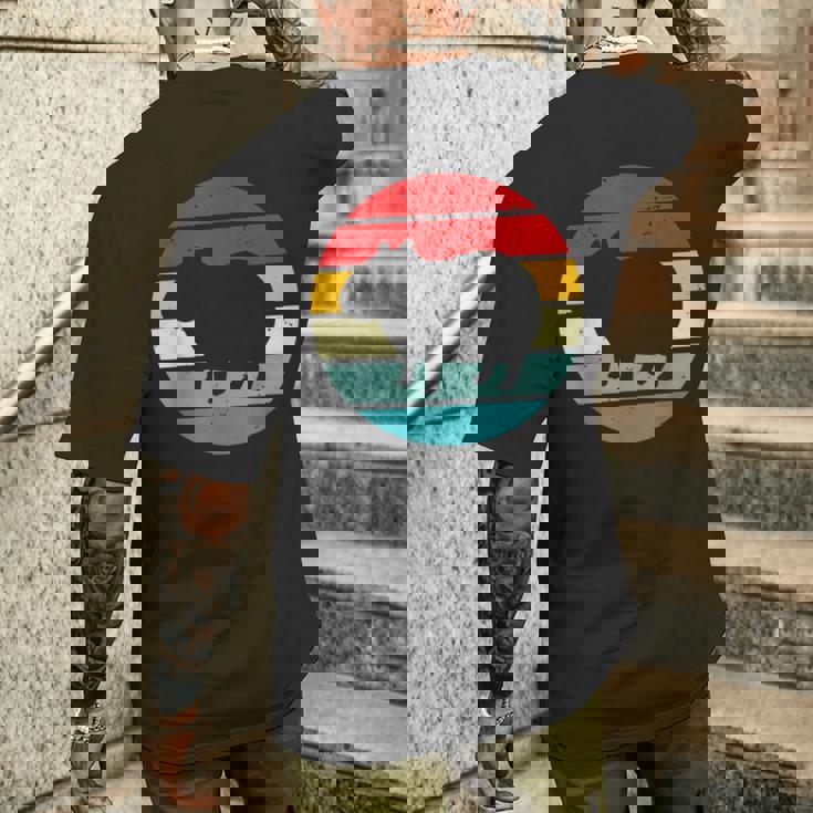 Vintage Retrounset Capybara メンズTシャツ バックプリント 彼への贈り物