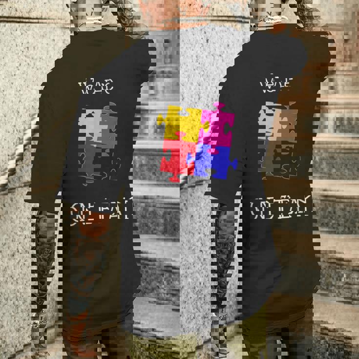 We Are One Team ジグソーパズル付き メンズTシャツ バックプリント 彼への贈り物