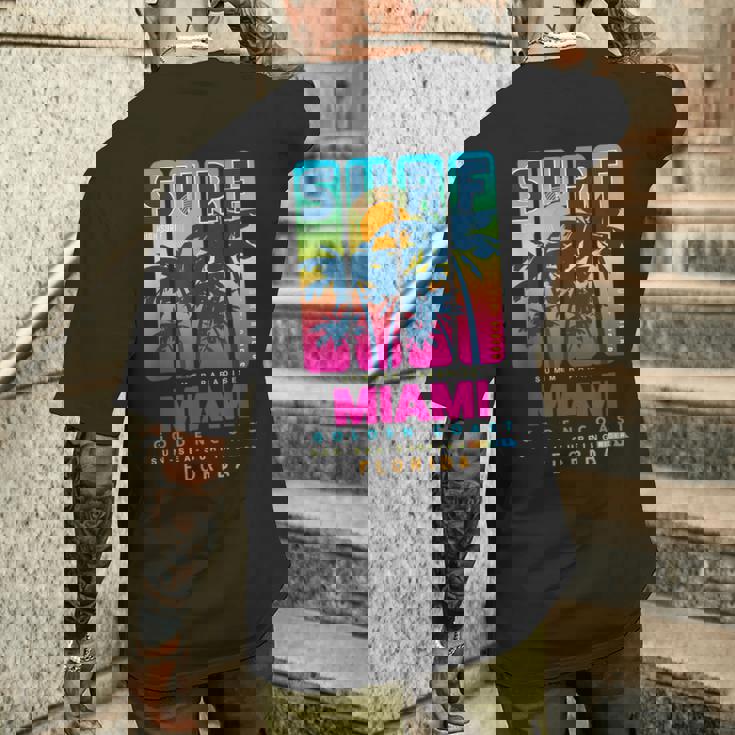 Wear Miami Florida Miami Colorfulunrise Graphic メンズTシャツ バックプリント 彼への贈り物