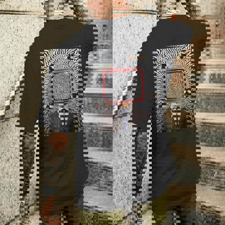 Weirdcore審美的奇妙な目の光学的錯覚オデコール メンズTシャツ バックプリント 彼への贈り物