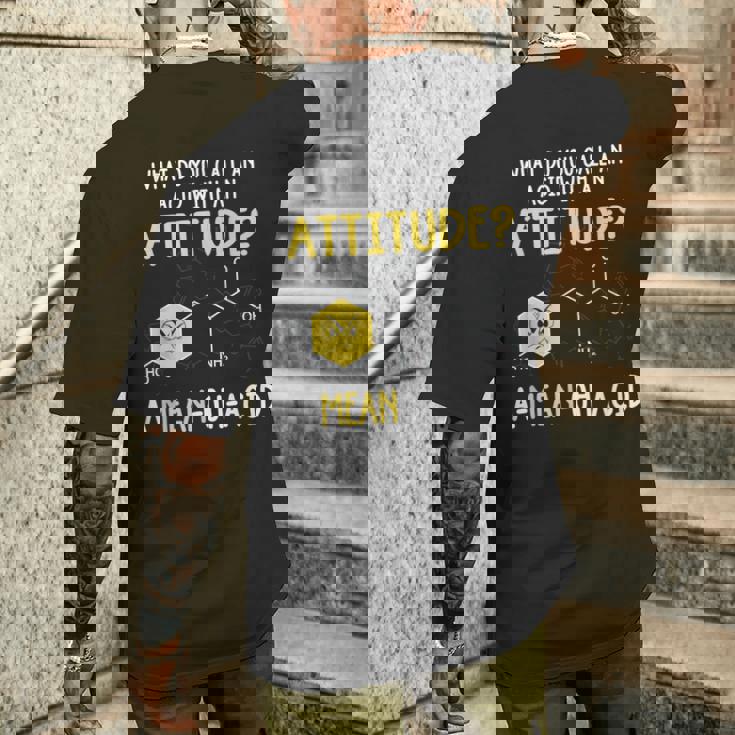 What Do You Call An Acid With An Attitude Problem メンズTシャツ バックプリント 彼への贈り物