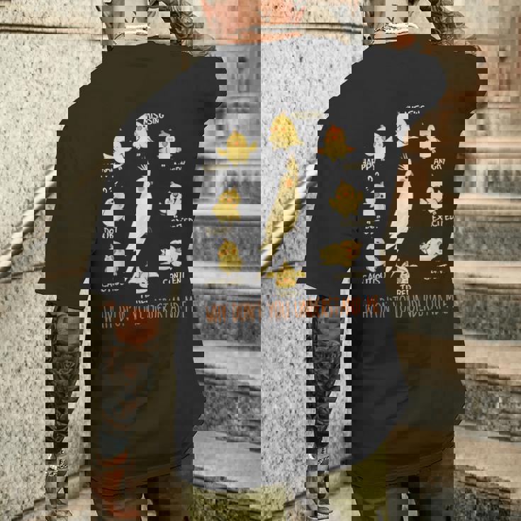 Why Don't You Understand Me オカメインコ メンズTシャツ バックプリント 彼への贈り物