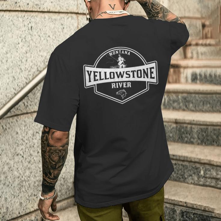 Yellowstone River モンタナフライフィッシング 長袖tシャツ メンズTシャツ バックプリント 彼への贈り物