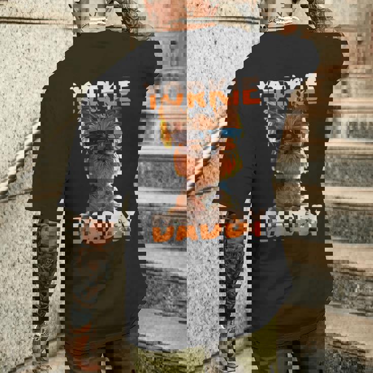 Yorkie Daddyヨーキー パパ 父の日 お父さん スウィート・ヨークシャー・テリア メンズTシャツ バックプリント 彼への贈り物