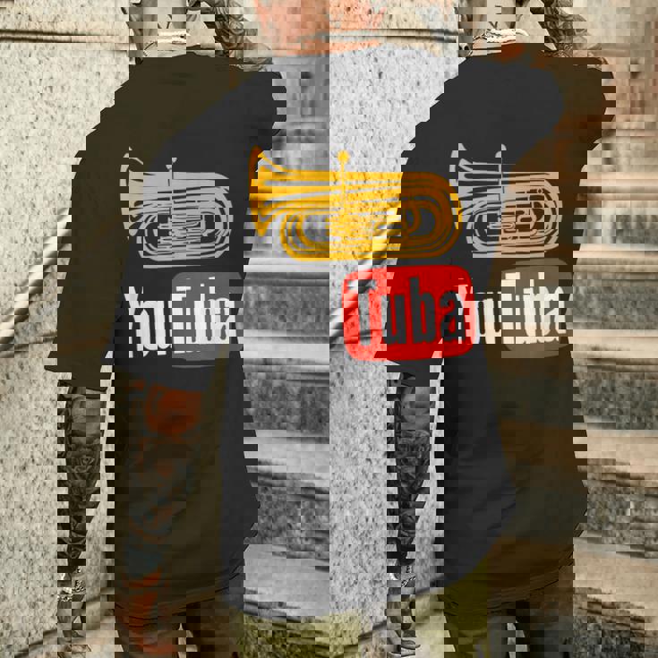 Youtuba おもしろ金管楽器 メンズTシャツ バックプリント 彼への贈り物