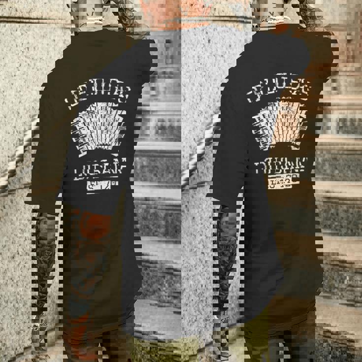 Zydecoクレオールケイジャンオペルーサルイジアナ メンズTシャツ バックプリント 彼への贈り物