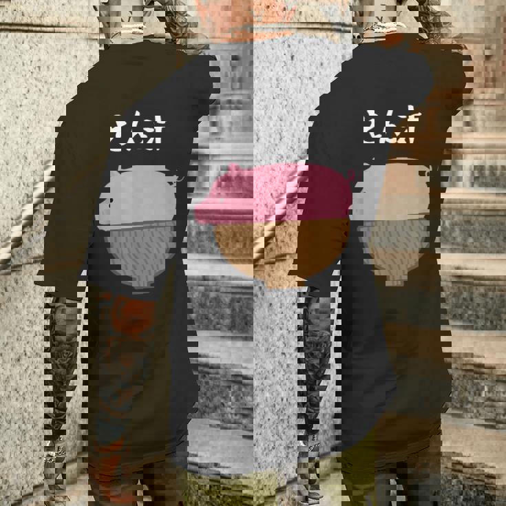 【とん汁】豚汁 トン汁 豚 豚肉 味噌汁 ごはん 目立つ おもしろ 面白い ネタ ウケ狙い 笑える 可愛い ウケる 変な メンズTシャツ バックプリント 彼への贈り物