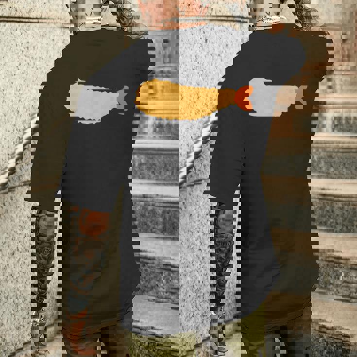 【エビフライ】えびふらい 海老 えび 蝦 エビ おもしろ 面白い シンプル イラスト おしゃれ 可愛い ネタ ウケ狙い メンズTシャツ バックプリント 彼への贈り物