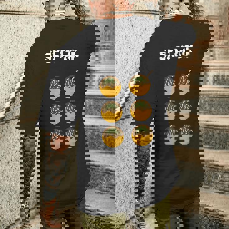 【シックスパック】腹筋 たこ焼き 面白い ジム用 トレーニングウェア ギャグ ウケ狙い 贈り物 ギフト メンズTシャツ バックプリント 彼への贈り物