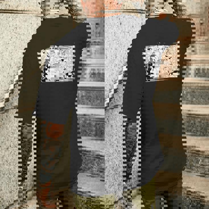 【白上フブキ】『ヤマト神想怪異譚』漫画コマtシャツ（本人セレクト 日本語）黒 メンズTシャツ バックプリント 彼への贈り物