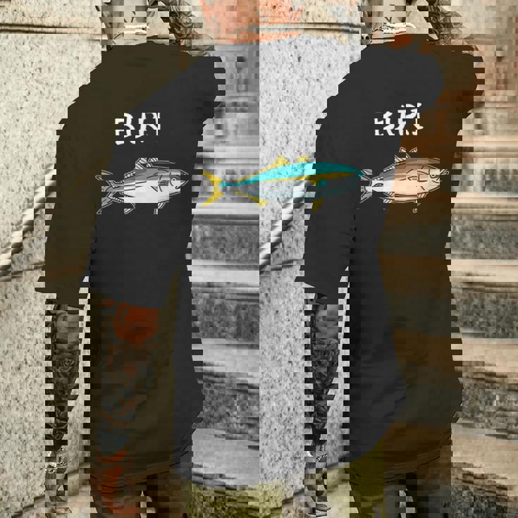 【鰤】ぶり 魚へん 寿司ネタ 鮨 漢字 文字 日本のお土産 ウケ狙い 贈り物 ギフト 面白い おもしろ メンズTシャツ バックプリント 彼への贈り物