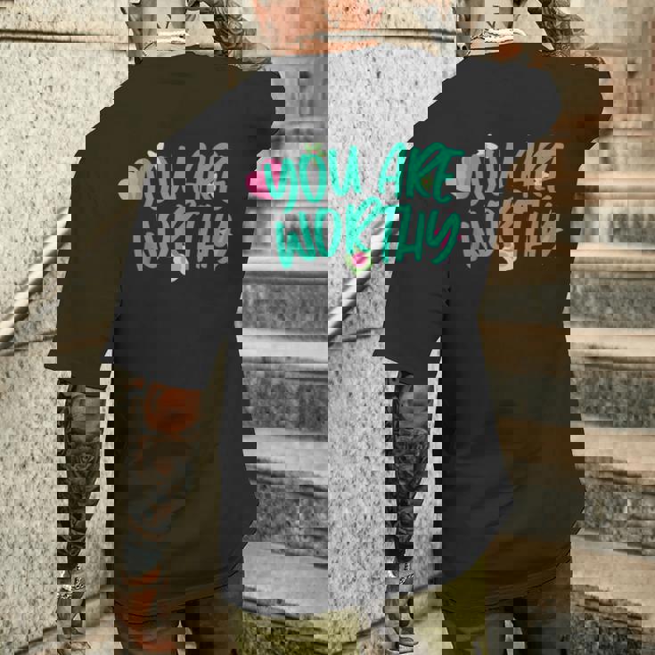 あなたはふさわしい メンズTシャツ バックプリント 彼への贈り物