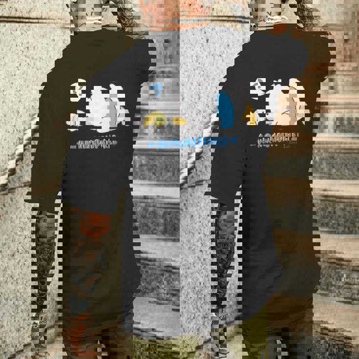 あひるのペックル にらめっこ？ メンズTシャツ バックプリント 彼への贈り物