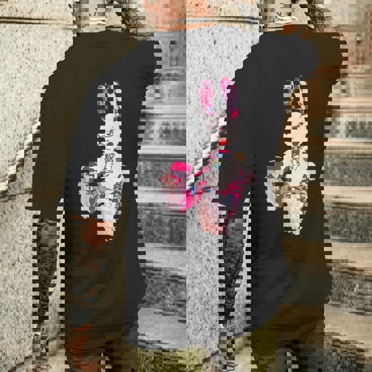 うさぎ星人ピンクちゃん メンズTシャツ バックプリント 彼への贈り物