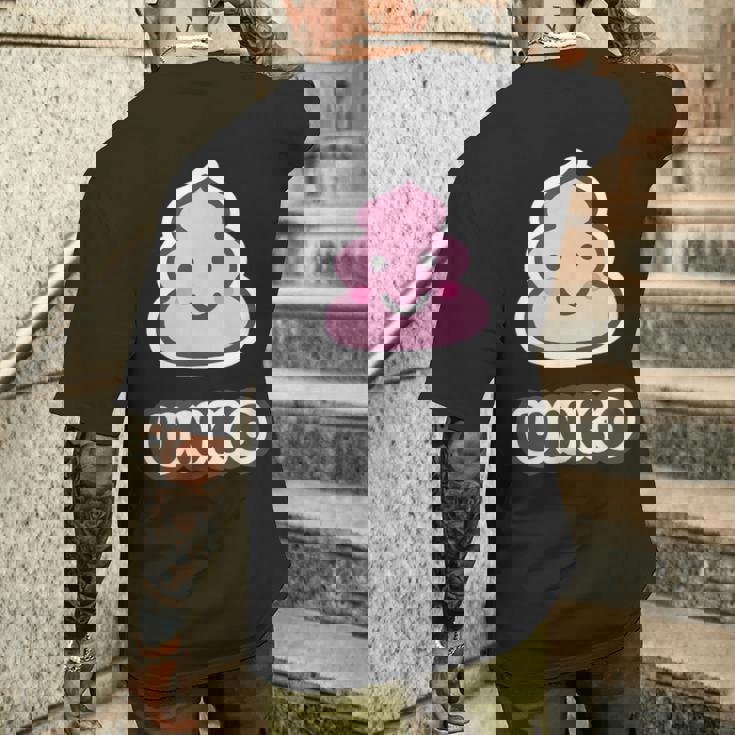 うんこ くん【Unko】うんち ポップ ゆるくて かわいい キャラクター イラスト メンズTシャツ バックプリント 彼への贈り物