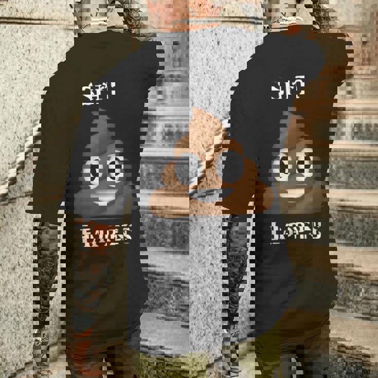 うんちパイル Happensmiling Happy メンズTシャツ バックプリント 彼への贈り物