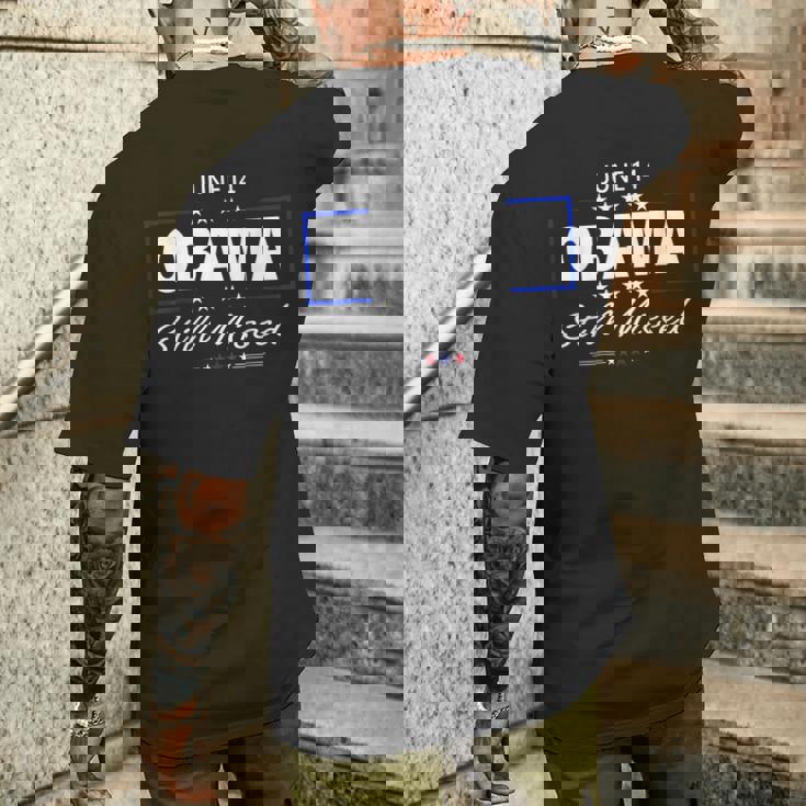 おかしなオバマの日、6月14日オバマはまだ感謝を逃した メンズTシャツ バックプリント 彼への贈り物