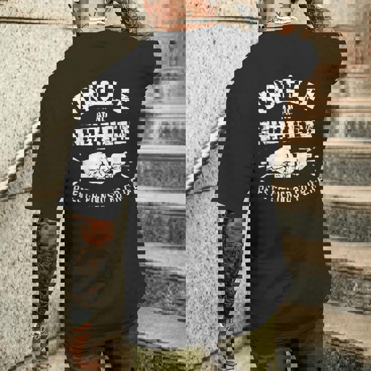 おじさんと甥っ子の一生の友 メンズTシャツ バックプリント 彼への贈り物