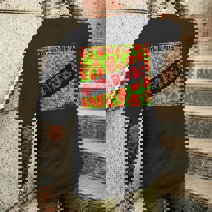 おだてブタがいっぱい デザインa メンズTシャツ バックプリント 彼への贈り物