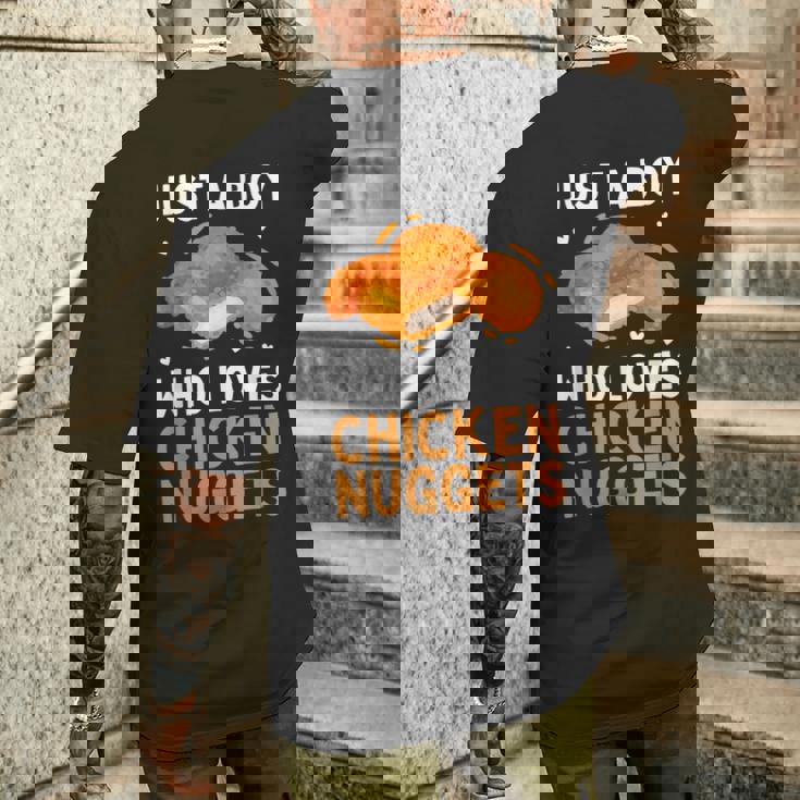 おもしろチキンナゲット メンズ ボーイズ キッズ チキンナゲット愛好家向け メンズTシャツ バックプリント 彼への贈り物