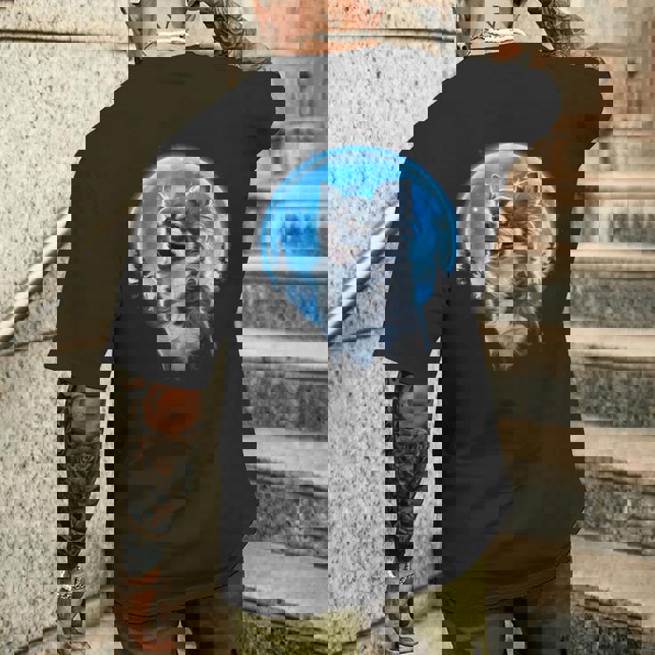 おもしろチワワ吠え月 チワワオーナー。 メンズTシャツ バックプリント 彼への贈り物