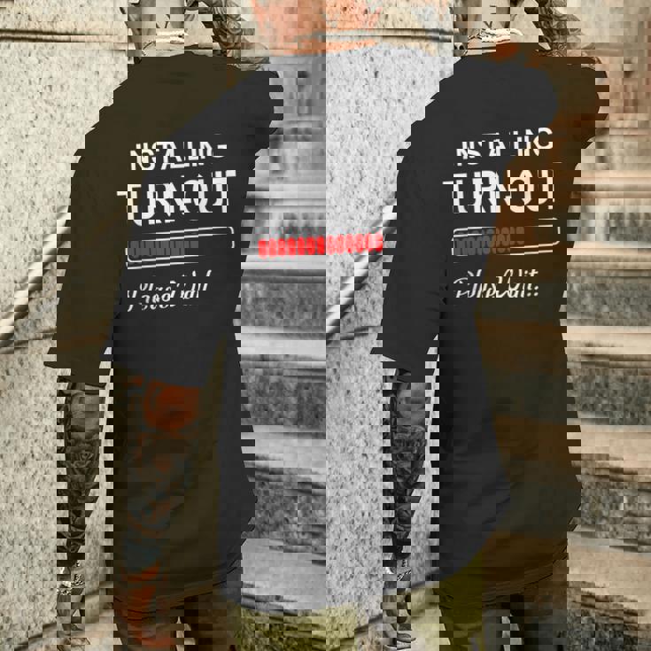 おもしろバレエレッスン設置 ターンアウトクラス かわいい メンズTシャツ バックプリント 彼への贈り物