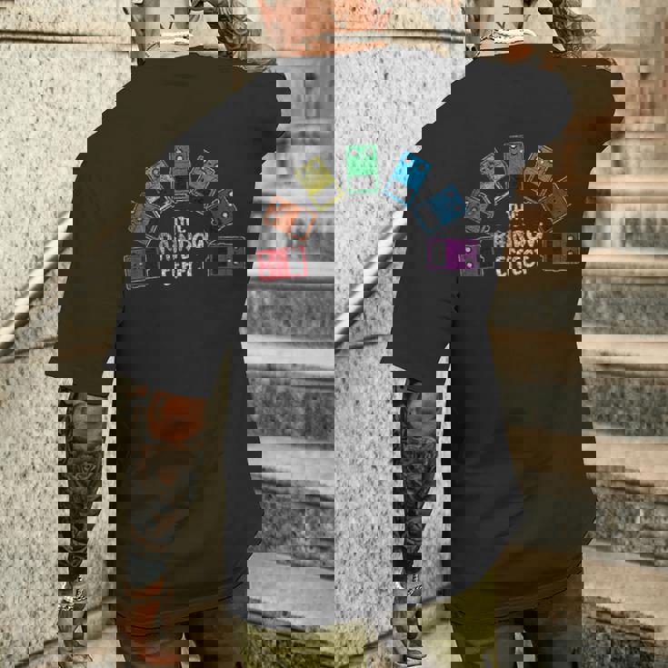 おもしろレインボーエフェクトギターペダルtシャツ メンズTシャツ バックプリント 彼への贈り物