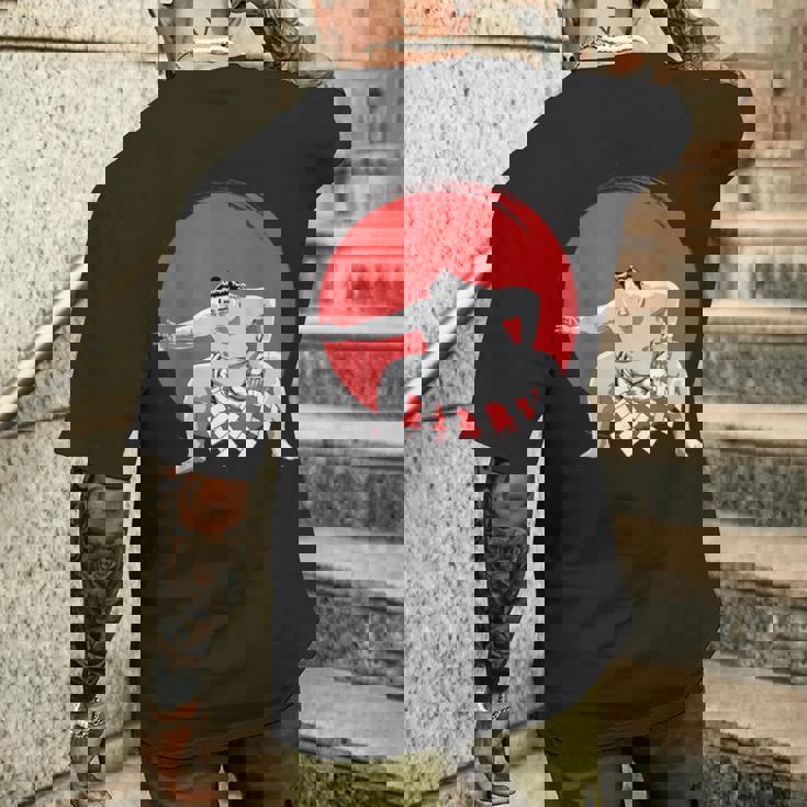 お相撲さん、力士 メンズTシャツ バックプリント 彼への贈り物