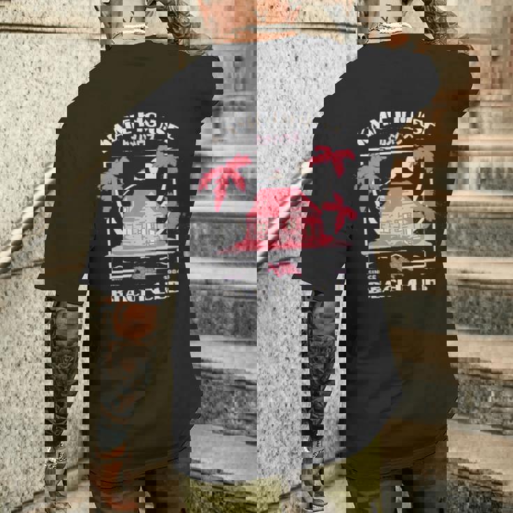 かめハウス ビーチクラブ アニメ 漫画 コミック おもしろギフト メンズTシャツ バックプリント 彼への贈り物