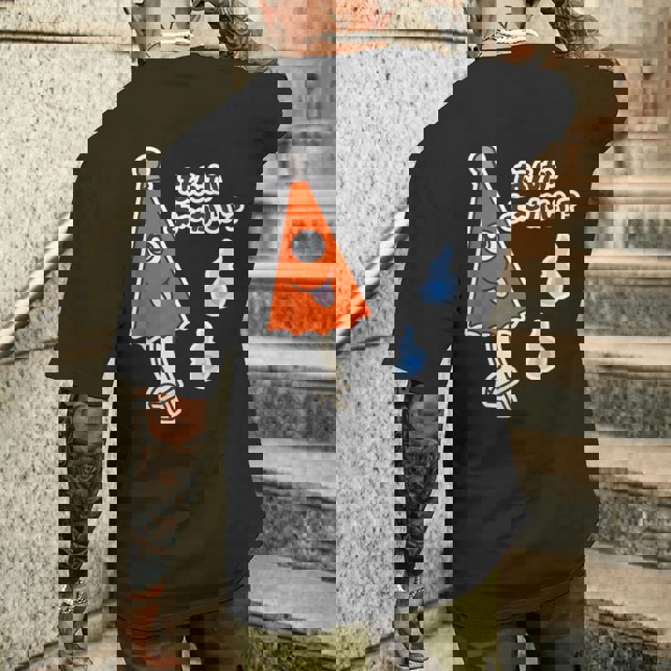 からかさ小僧『なんか よ〜かい？』唐傘 おばけ【ゆるフレンズ】妖怪 かわいい イラスト メンズTシャツ バックプリント 彼への贈り物