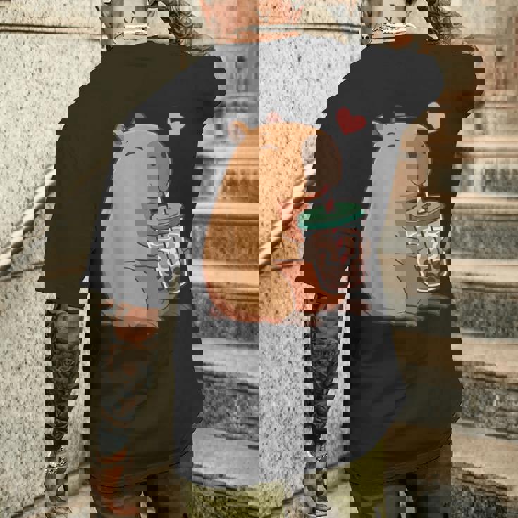 かわいい カピバラ ドリンク バブルティー カワイイ Capy Lover キッズ ガールズ メンズTシャツ バックプリント 彼への贈り物