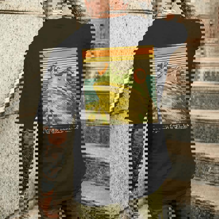 かわいい 面白い レトロ カエル メンズTシャツ バックプリント 彼への贈り物