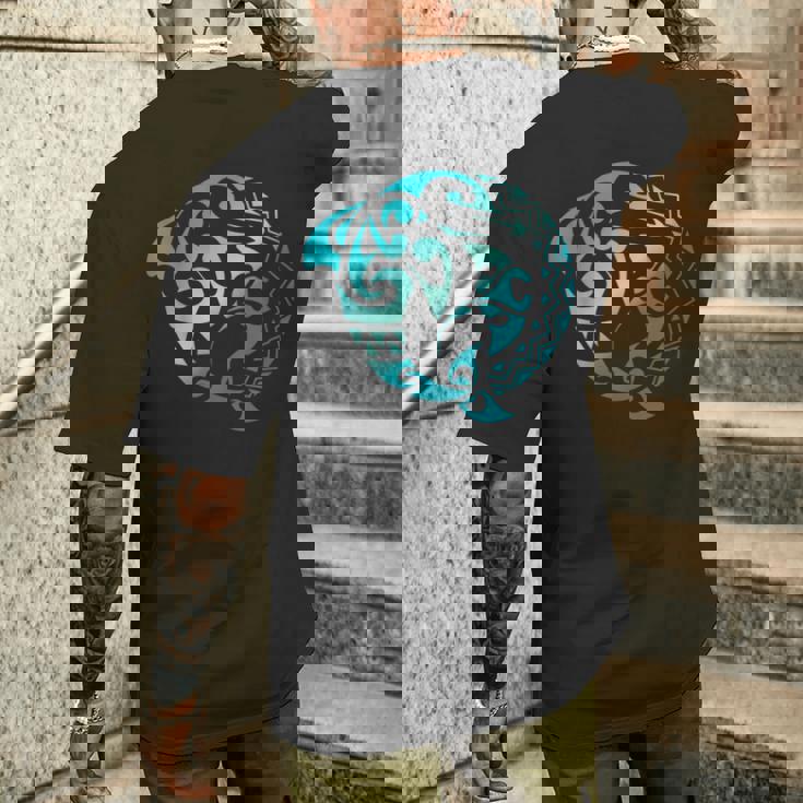 かわいいイルカ マンタレイ トライバル ハワイアン 海 海 恋人 メンズTシャツ バックプリント 彼への贈り物