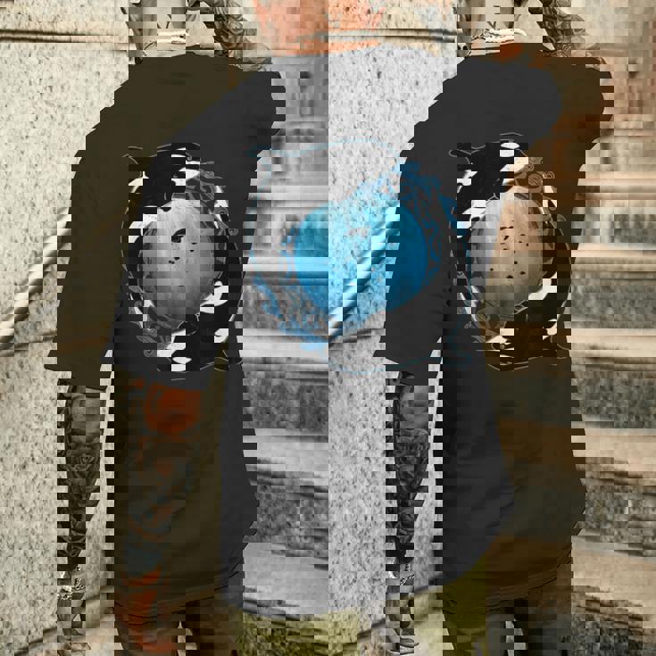 かわいいシャチキラークジラ メンズTシャツ バックプリント 彼への贈り物