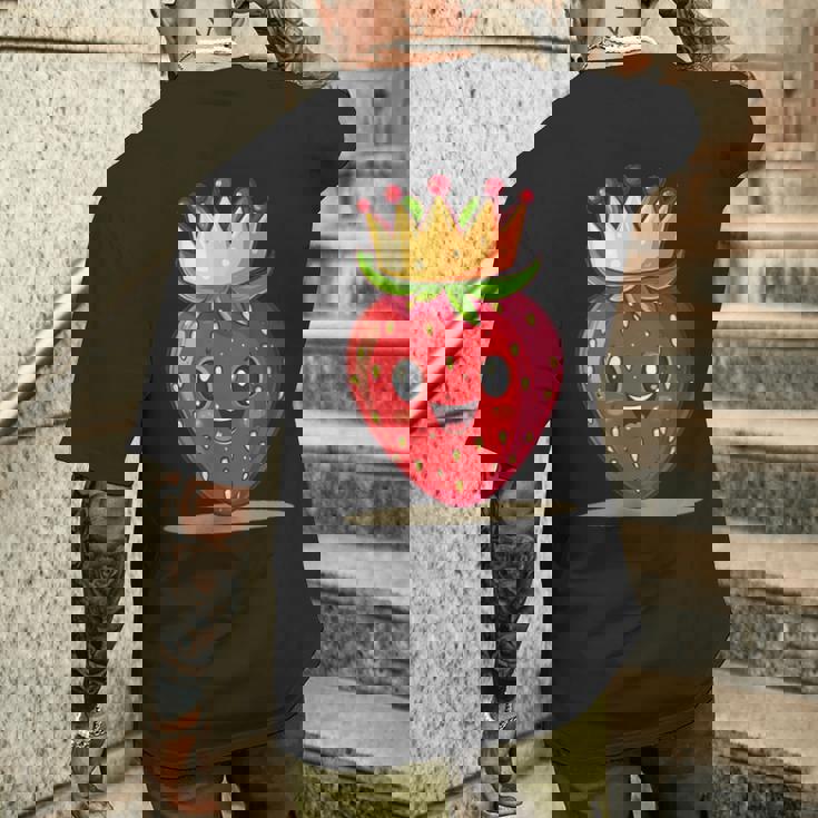 かわいいストロベリーロイヤルティで面白いタッチ。 メンズTシャツ バックプリント 彼への贈り物