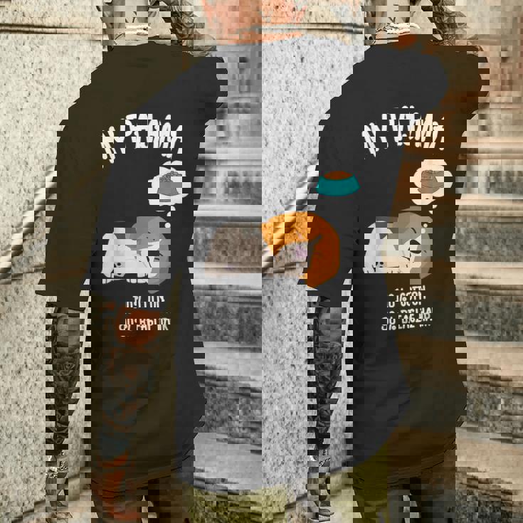 かわいいスリーピングビーグル ペット愛好家のための面白い犬のデザイン メンズTシャツ バックプリント 彼への贈り物