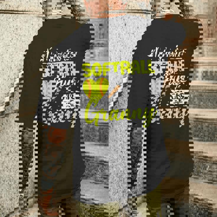 かわいいソフトボール グラニー スポーツ チームプレーヤー メンズTシャツ バックプリント 彼への贈り物