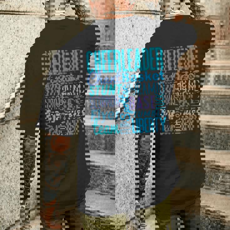 かわいいチアリーダーギフト ブルーチアムーブ チアリーディングコーチ メンズTシャツ バックプリント 彼への贈り物