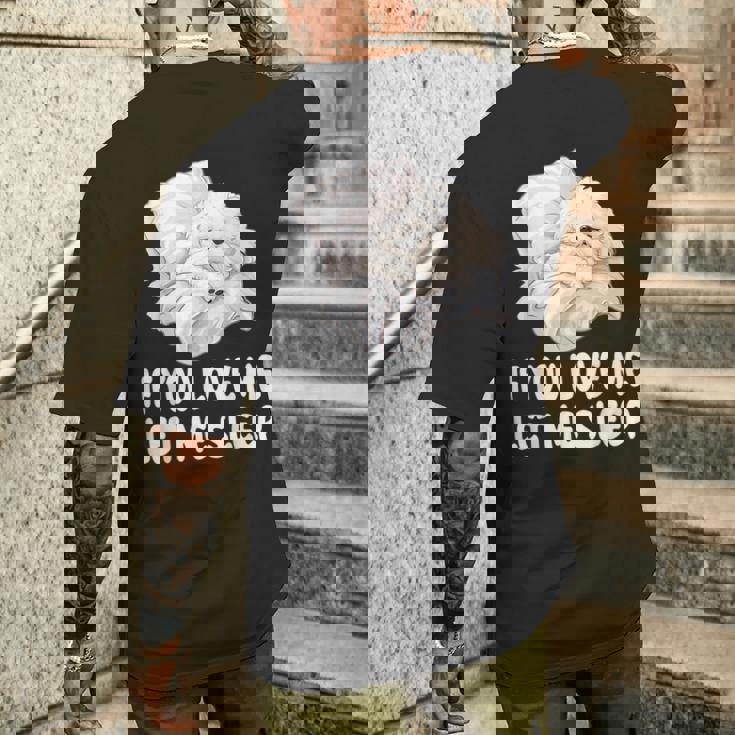 かわいいビションフリーゼ If You Love Me Let Meleep パジャマ メンズTシャツ バックプリント 彼への贈り物