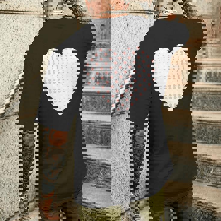 かわいいピーチピンクの水玉模様ミニマリストグラフィック。 メンズTシャツ バックプリント 彼への贈り物