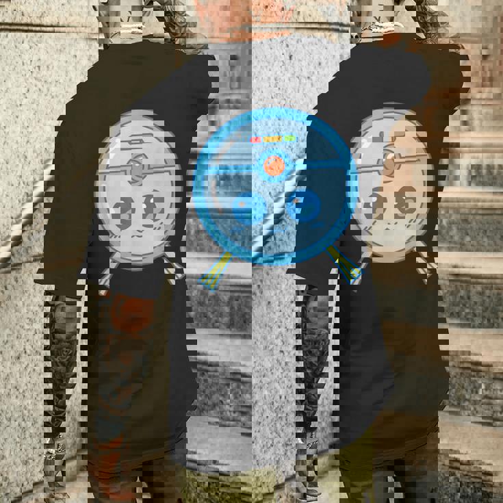 かわいいロボット掃除機掃除カワイイキッズ メンズTシャツ バックプリント 彼への贈り物