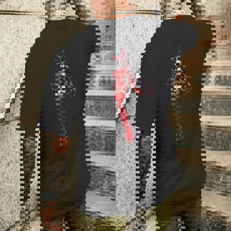 かわいい和風和風赤と黒 メンズTシャツ バックプリント 彼への贈り物